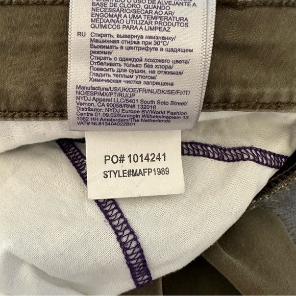 NYDJ Not Your Daughter's Olive Green Wash Skinny Soft Zipper Jeans Pants - Picture 8 of 12